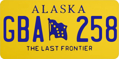 AK license plate GBA258