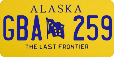 AK license plate GBA259