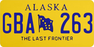 AK license plate GBA263