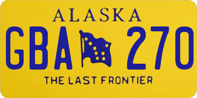 AK license plate GBA270