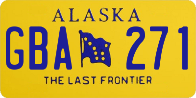 AK license plate GBA271