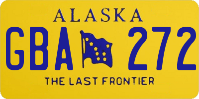 AK license plate GBA272