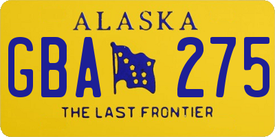 AK license plate GBA275