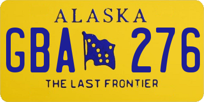 AK license plate GBA276