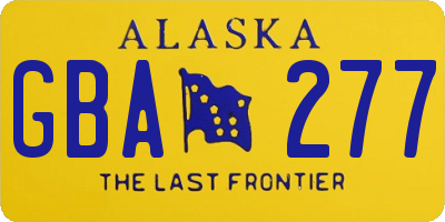 AK license plate GBA277