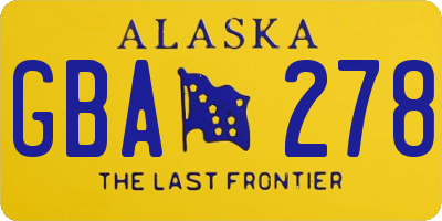 AK license plate GBA278