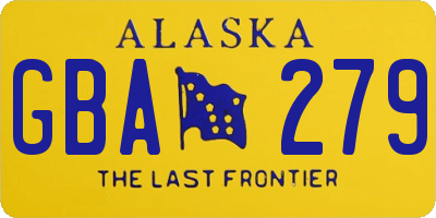 AK license plate GBA279