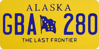 AK license plate GBA280