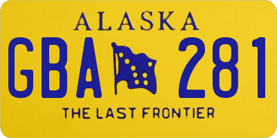 AK license plate GBA281