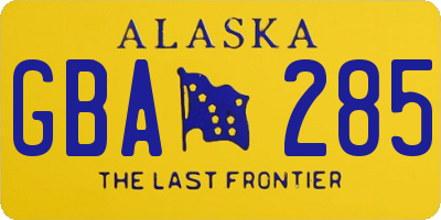 AK license plate GBA285