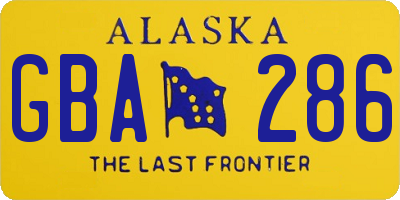 AK license plate GBA286