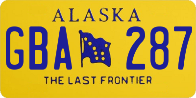 AK license plate GBA287