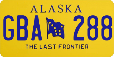 AK license plate GBA288