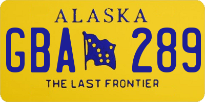 AK license plate GBA289