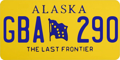 AK license plate GBA290