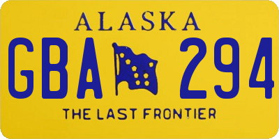 AK license plate GBA294