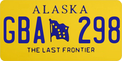 AK license plate GBA298