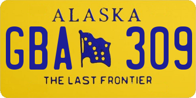 AK license plate GBA309