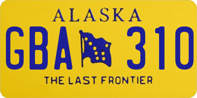 AK license plate GBA310