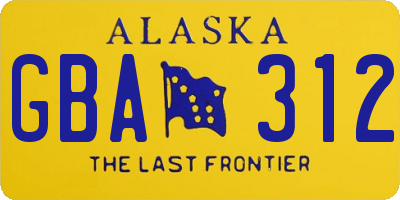 AK license plate GBA312