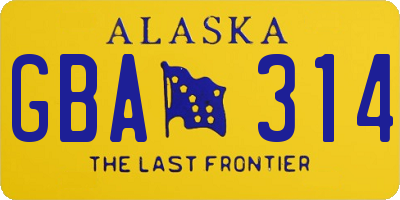 AK license plate GBA314