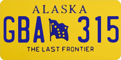 AK license plate GBA315