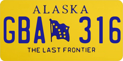 AK license plate GBA316