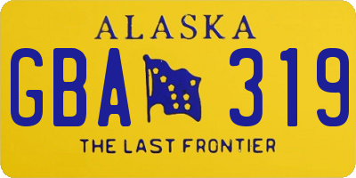 AK license plate GBA319
