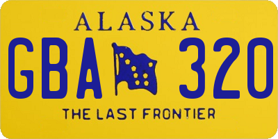 AK license plate GBA320