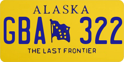 AK license plate GBA322
