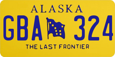 AK license plate GBA324