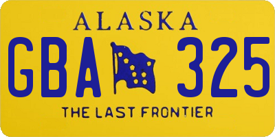 AK license plate GBA325