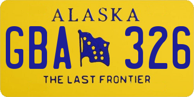 AK license plate GBA326