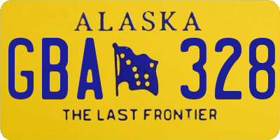 AK license plate GBA328