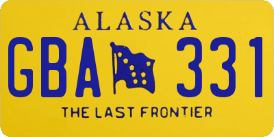 AK license plate GBA331