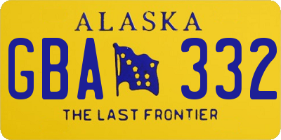 AK license plate GBA332