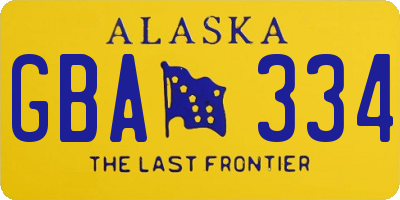 AK license plate GBA334