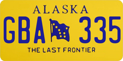 AK license plate GBA335