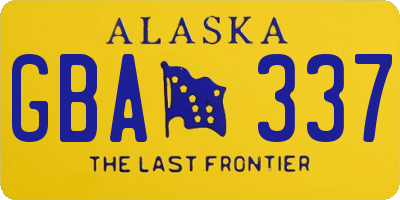 AK license plate GBA337