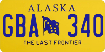AK license plate GBA340