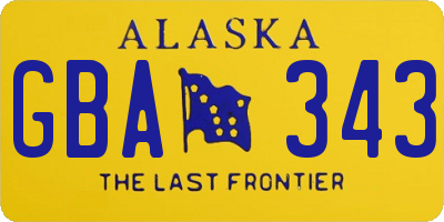AK license plate GBA343