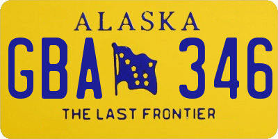 AK license plate GBA346