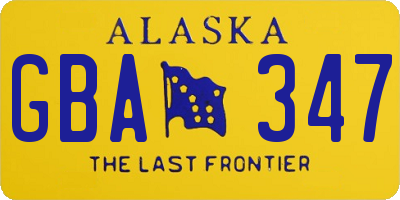 AK license plate GBA347
