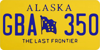 AK license plate GBA350