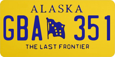 AK license plate GBA351
