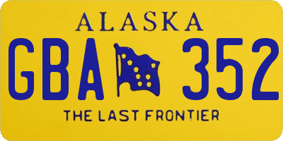 AK license plate GBA352