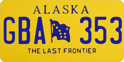 AK license plate GBA353