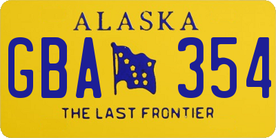 AK license plate GBA354