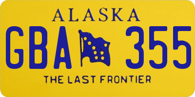 AK license plate GBA355