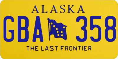 AK license plate GBA358